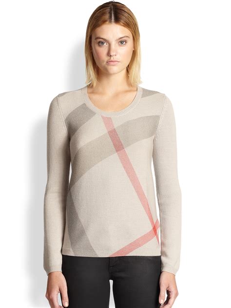 burberry sweater womens plaid|burberry cashmere knit sweater.